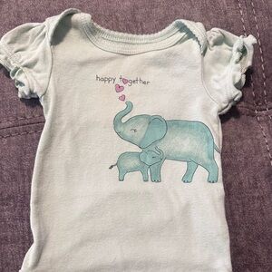 Carter's Blue and Pink Elephant Bodysuit